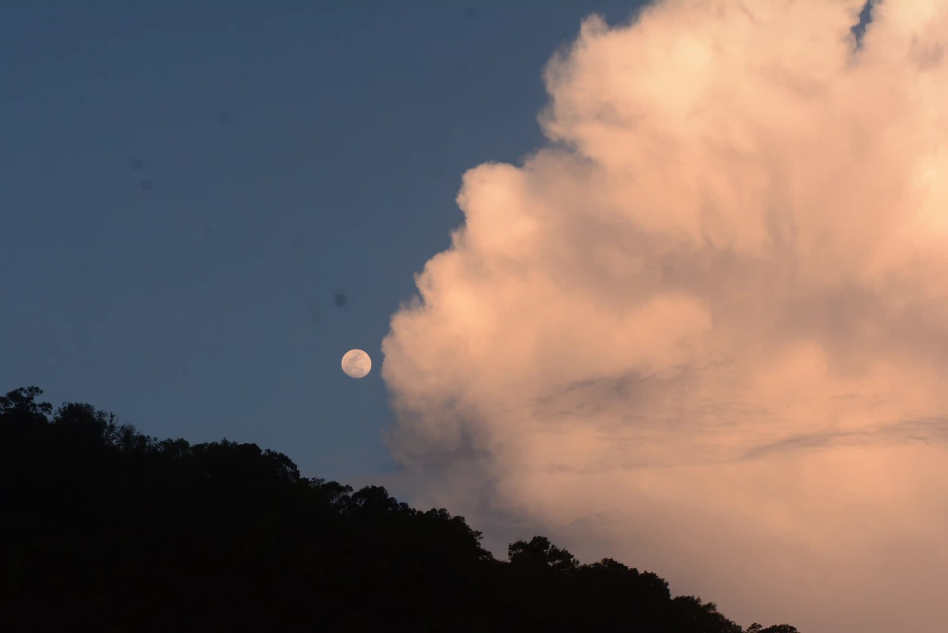 Stunning moonrise viewed from the jetty at Floating Paradise Karimunjawa
